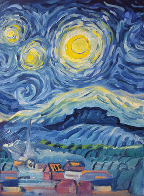 Painting in the style of Van Gogh for a music video 'Vincent' by Matthew Withers.